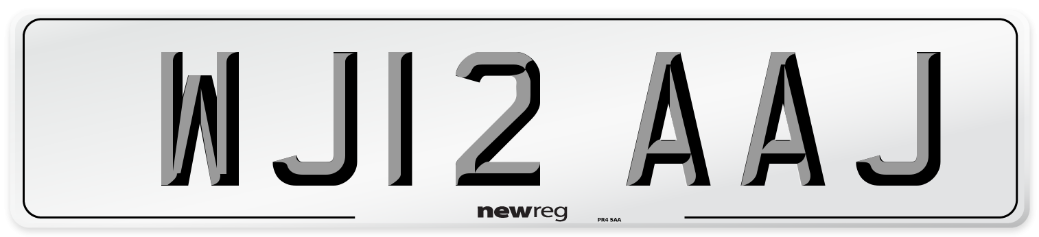 WJ12 AAJ Number Plate from New Reg